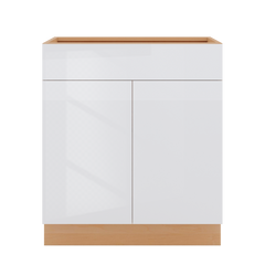 Modernform Cabinet Gloss White 30" W X 34 1/2" H X 24" D Double Door Base Cabinet