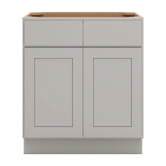 CNC Luxor Misty Grey 30" W 2 Drawer Double Door Base Cabinet