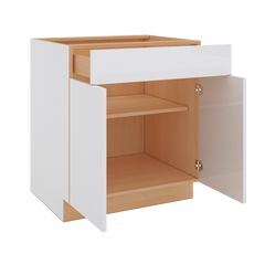 Modernform Cabinet Gloss White 30" W X 34 1/2" H X 24" D Double Door Base Cabinet