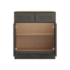 CNC Luxor 5-Piece Smoky Grey 30" W 2 Drawer Double Door Base Cabinet