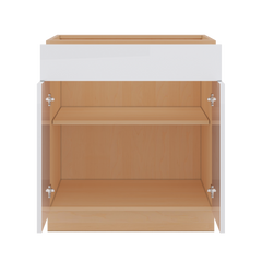 Modernform Cabinet Gloss White 30" W X 34 1/2" H X 24" D Double Door Base Cabinet