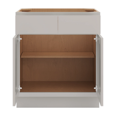CNC Luxor Misty Grey 30" W 2 Drawer Double Door Base Cabinet