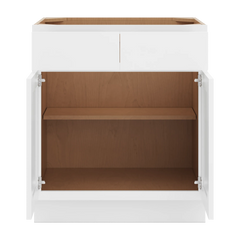 CNC Luxor White 30" W 2 Drawer Double Door Base Cabinet
