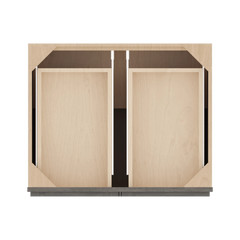 CNC Luxor 5-Piece Smoky Grey 30" W 2 Drawer Double Door Base Cabinet