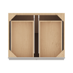 CNC Luxor 5-Piece Misty Grey 30" W 2 Drawer Double Door Base Cabinet