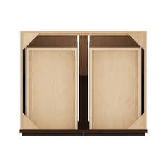 CNC Luxor Espresso 30" W 2 Drawer Double Door Base Cabinet