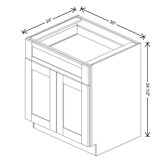 Fabuwood Quest Metro Frost 30" W X 34 1/2" H X 24" D Double Door Base Cabinet