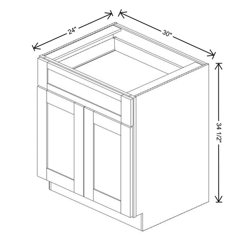 Fabuwood Value Premium Hallmark Frost 30" W X 34 1/2" H X 24" D Double Door Base Cabinet