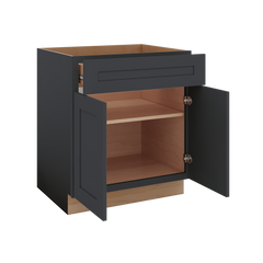 Modernform Cabinet Onyx Black Shaker 30" W X 34 1/2" H X 24" D Double Door Base Cabinet