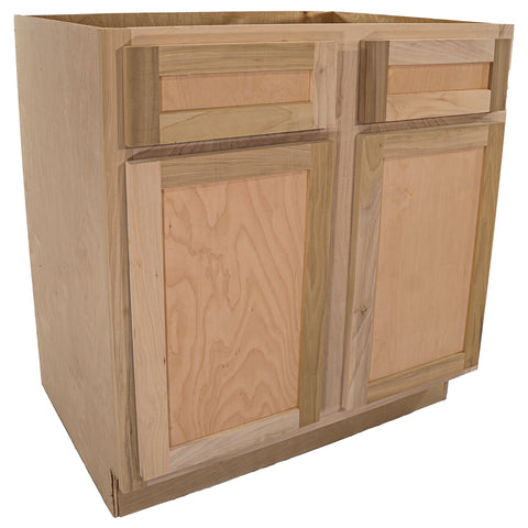 Kitchen Base Cabinet | Unfinished Poplar | Shaker Style | 33"