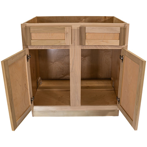 Kitchen Base Cabinet | Unfinished Poplar | Shaker Style | 33"