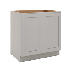 CNC Luxor 5-Piece Misty Grey 33" W Full Height Double Door Base Cabinet W/ 1 Pullout Shelf