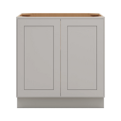 CNC Luxor 5-Piece Misty Grey 33" W Full Height Double Door Base Cabinet W/ 1 Pullout Shelf