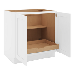 CNC Luxor 5-Piece White 33" W Full Height Double Door Base Cabinet W/ 1 Pullout Shelf