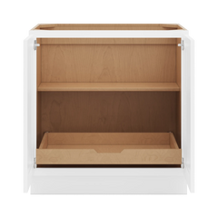 CNC Luxor 5-Piece White 33" W Full Height Double Door Base Cabinet W/ 1 Pullout Shelf