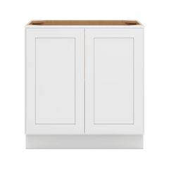 CNC Luxor 5-Piece White 33" W Full Height Double Door Base Cabinet W/ 2 Pullout Shelf