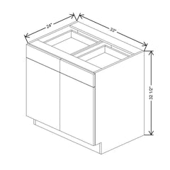 CNC Luxor Espresso 33" W X 32 1/2" H Double Door 2 Drawer Base Cabinet