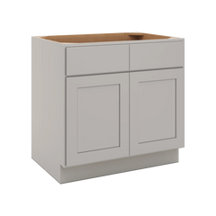 CNC Luxor Misty Grey 33" W X 32 1/2" H Double Door 2 Drawer Base Cabinet