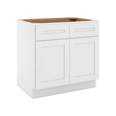 CNC Luxor 5-Piece White 33" W X 32 1/2" H Double Door 2 Drawer Base Cabinet