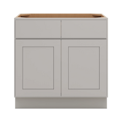 CNC Luxor Misty Grey 33" W X 32 1/2" H Double Door 2 Drawer Base Cabinet