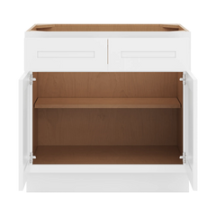 CNC Luxor 5-Piece White 33" W X 32 1/2" H Double Door 2 Drawer Base Cabinet