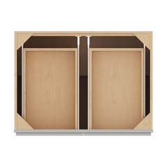 CNC Luxor 5-Piece Misty Grey 33" W X 32 1/2" H Double Door 2 Drawer Base Cabinet
