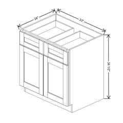 J&K Almond S2 Double Door Standard Base Cabinet - 33" W