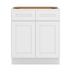 CNC Luxor 5-Piece White 33" W 2 Drawer Double Door Base Cabinet W/ 1 Pullout Shelf