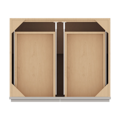 CNC Luxor 5-Piece Misty Grey 33" W 2 Drawer Double Door Base Cabinet W/ 1 Pullout Shelf