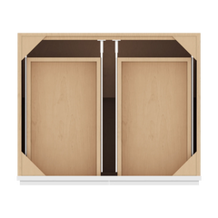CNC Luxor White 33" W 2 Drawer Double Door Base Cabinet W/ 1 Pullout Shelf