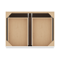 CNC Luxor White 33" W 2 Drawer Double Door Base Cabinet W/ 2 Pullout Shelf