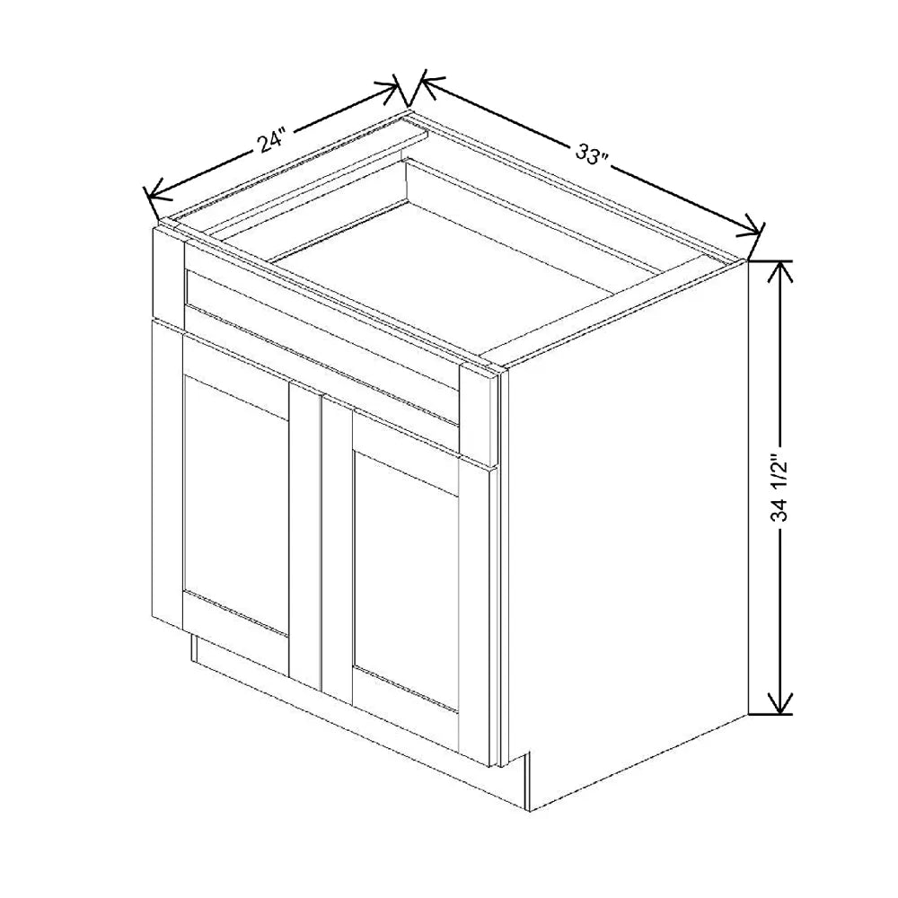 Fabuwood Allure Galaxy Cobblestone 33" W X 34 1/2" H X 24" D Double Doors/Single Drawers Base Cabinet