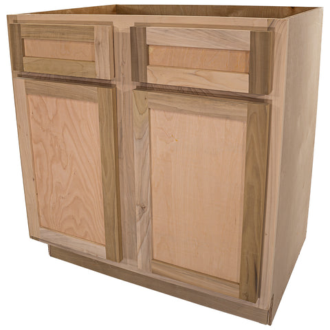 Kitchen Base Cabinet | Unfinished Poplar | Shaker Style | 33"