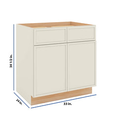 Modernform Cabinet Slim Dove White 33" W X 34 1/2" H X 24" D Double Door Base Cabinet