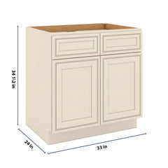 J&K Pearl Glazed H9 Double Door Standard Base Cabinet - 33" W