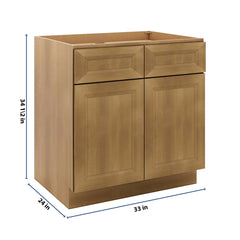 J&K Butterscotch B8 Double Door Standard Base Cabinet - 33" W
