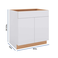 Modernform Cabinet Matte White 33" W X 34 1/2" H X 24" D Double Door Base Cabinet