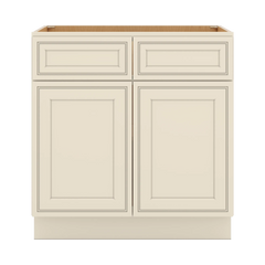 J&K Pearl Glazed H9 Double Door Standard Base Cabinet - 33" W