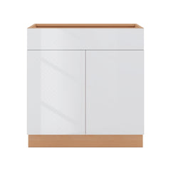 Modernform Cabinet Gloss White 33" W X 34 1/2" H X 24" D Double Door Base Cabinet