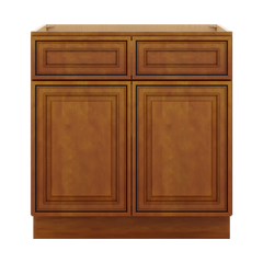 J&K Mocha Glazed K10 Double Door Standard Base Cabinet - 33" W
