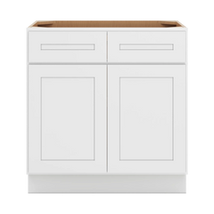 CNC Luxor 5-Piece White 33" W 2 Drawer Double Door Base Cabinet
