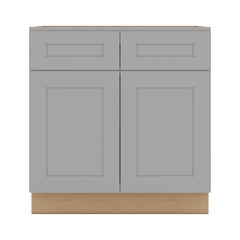 J&K Castle Grey S5 Double Door Standard Base Cabinet - 33" W