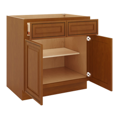 J&K Mocha Glazed K10 Double Door Standard Base Cabinet - 33" W