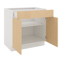 Modernform Cabinet Natural Oak 33" W X 34 1/2" H X 24" D Double Door Base Cabinet