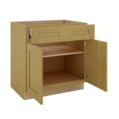 Modernform Cabinet Natural Shaker 33" W X 34 1/2" H X 24" D Double Door Base Cabinet