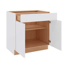 Modernform Cabinet Matte White 33" W X 34 1/2" H X 24" D Double Door Base Cabinet