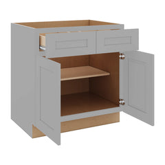 J&K Castle Grey S5 Double Door Standard Base Cabinet - 33" W