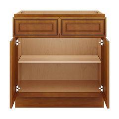 J&K Mocha Glazed K10 Double Door Standard Base Cabinet - 33" W