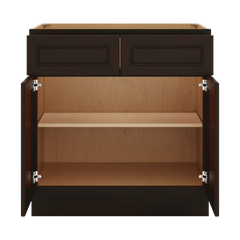 J&K Espresso K8 Double Door Standard Base Cabinet - 33" W