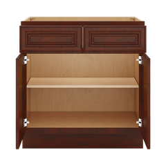 J&K Mahogany J5 Double Door Standard Base Cabinet - 33" W